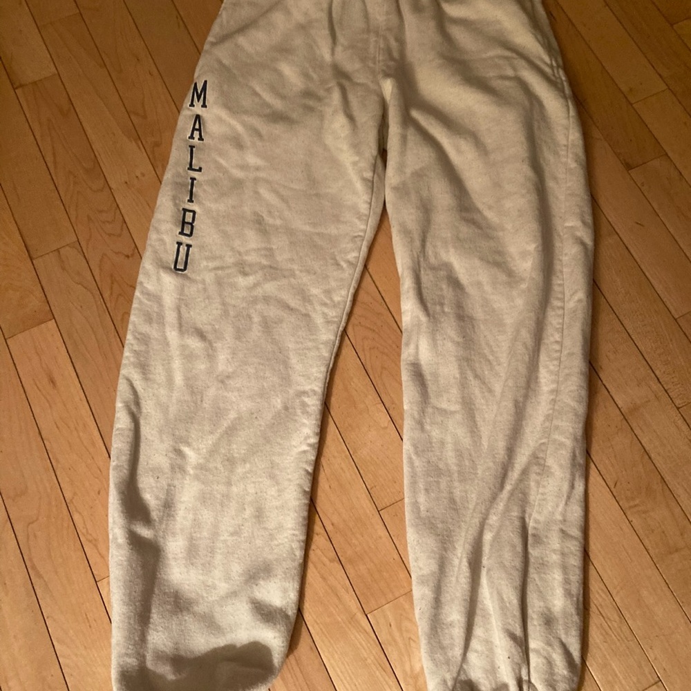 Cream brandy melville sweatpants
